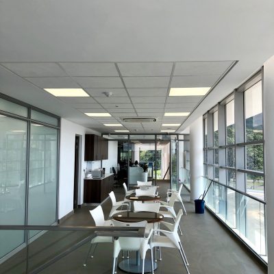 600x600 Suspended ceiling with Flush Plastered Surround incl internal Aluminium Shopfronts